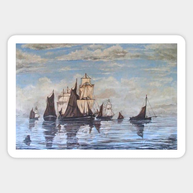 DUTCH SHIPS PICKING UP COAL AT EXMOUTH, DEVON Sticker by MackenzieTar